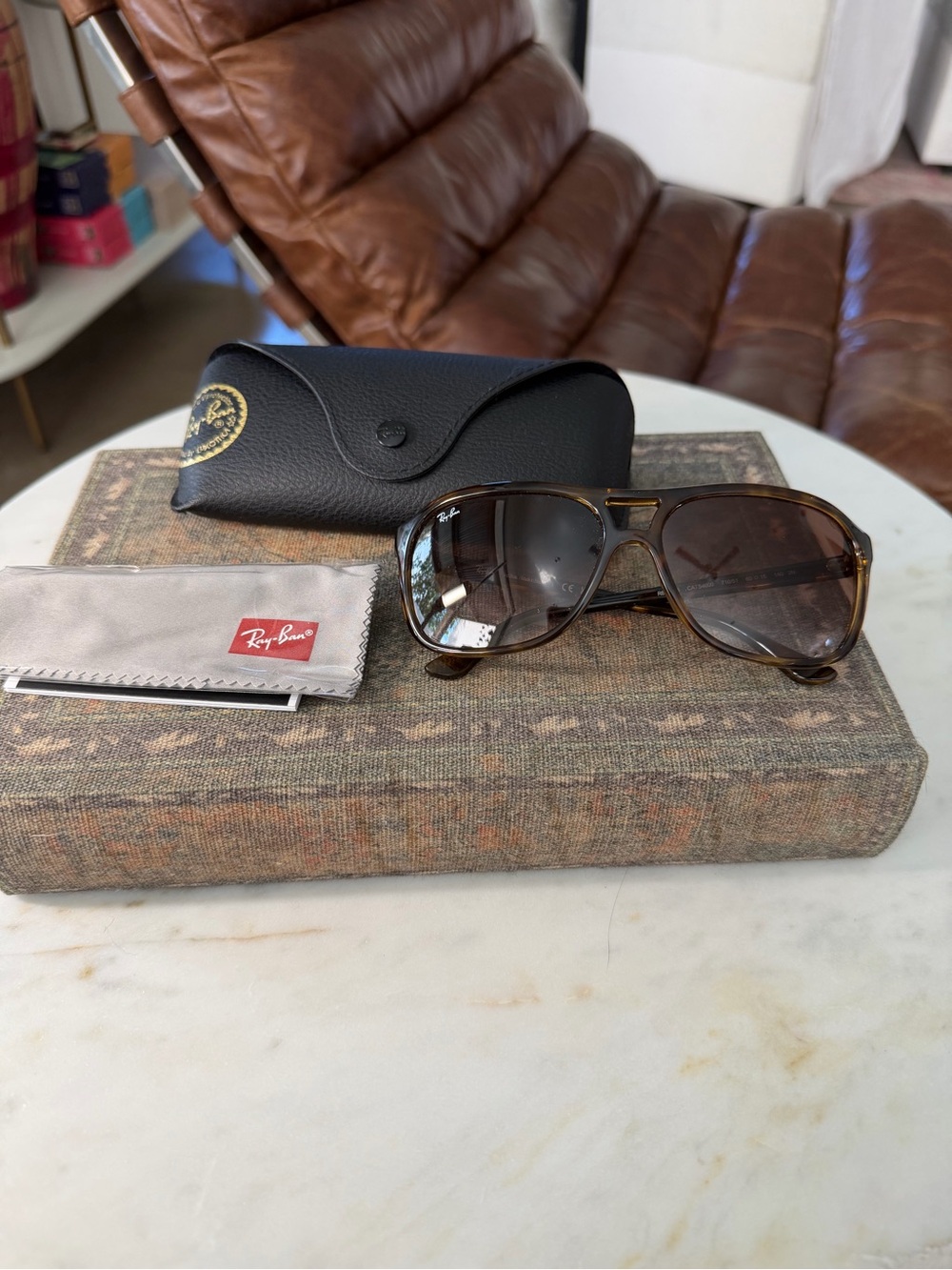 Ray-Ban Tortoise Frame Sunglasses with Brown Lenses